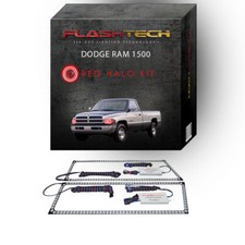 Red Angel Eye Led Headlight Halo Kit For 1994-2002 Dodge Ram 1500 Headlights