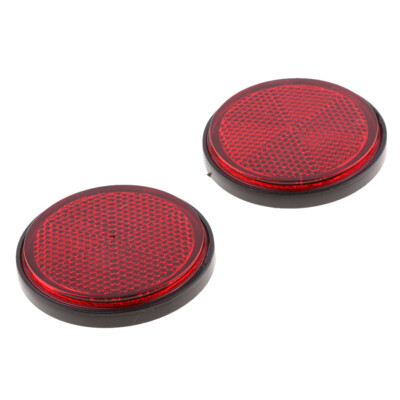 2 Packungen 2 Zoll 55mm Runde Reflektoren Universal Motorräder Fahrrad Rot
