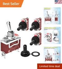 4-Pack 12V Waterproof Marine Toggle Switch - SPST On/Off Heavy Duty Switch