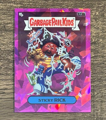 Sticky Ricky Garbage Pail Kid 2021 Garbage Pail Kids Sapphire Fuchsia Refractor /75 Sticky Rick 123b ...