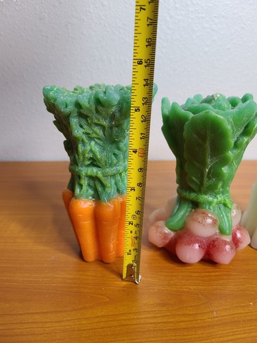 Vintage Gemüsewachs Stumpen Deko Kerze Konvolut Gemüse + Kaktus - Bild 5 von 14