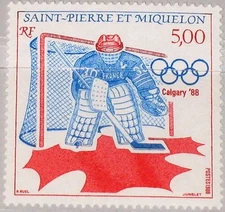 ST. PIERRE MIQUELON SPM 1988 557 508 Winter Olympics Calgary Ice Hockey MNH