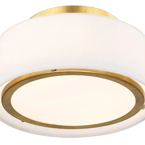 Crystorama Lighting Group FUL-903 Fulton 2 Light 12"W Semi-Flush - Nickel - Picture 4 of 12