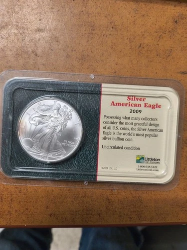 2009 1 Oz Silver American Eagle (Brilliant Uncirculated) Littleton coin company