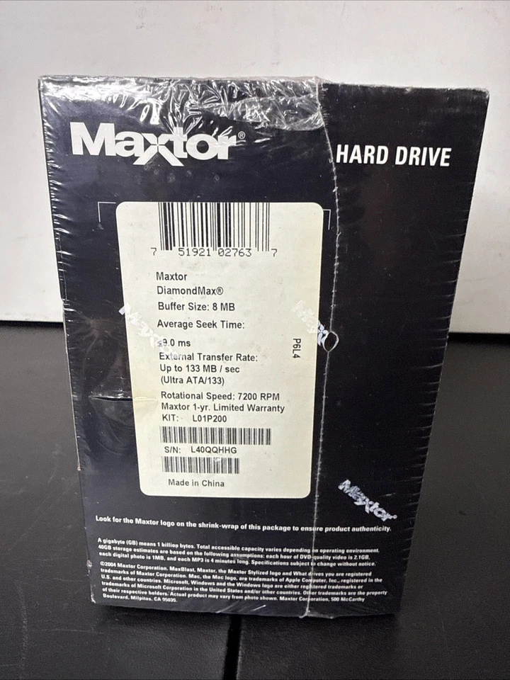 Maxtor Hard Drive Ultra Series 200GB 7200 RPM 8MB Cache ATA/133 NIB Sealed* - Image 3 of 4