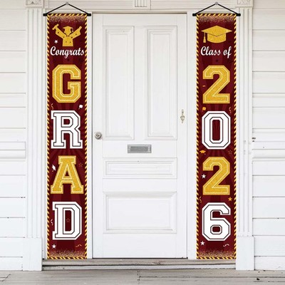 Maroon and Gold Graduation Decorations Class 72x11.8 inches,