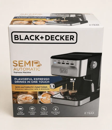 BLACK+DECKER Semi Automatic Espresso Machine 15 Bar
