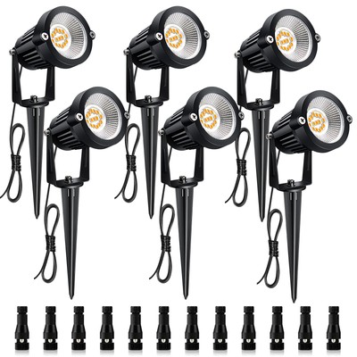 7W Low Voltage LED Landscape Lights Connectors Outdoor 12V Super Warm White 900