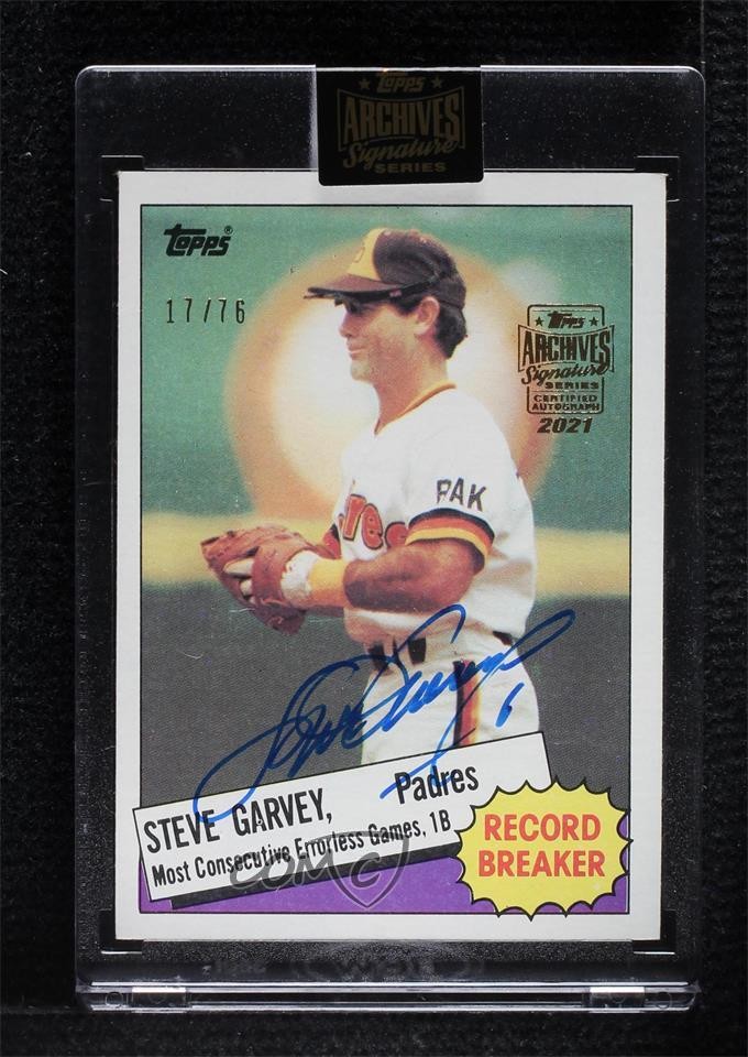 2021 Topps Archives Signature Series Record Breaker 17/76 Steve Garvey Auto jc3