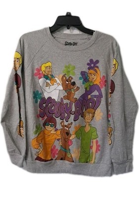 Scooby Doo Gray Graphic Crew Neck Long Sleeve Women's Sweatshirt Size Medium 7-9