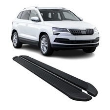Trittbretter Seitenschweller für Skoda Karoq 2017-2026 Aluminium Schwarz 2 tlg