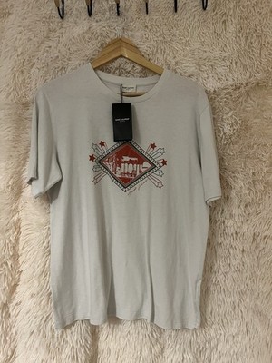 Saint Laurent YSL T-Shirt Weiß Größe S