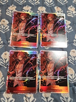 Shanks x4  Super Rare - OP09-004 SR  English Playset Near Mint- One Piece