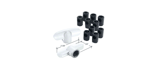 CRL H3892 White Universal T-Crank Window Handle - pack of 2 - Picture 5 of 5