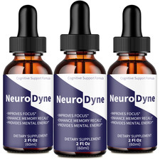 Neurodyne Drops, Official Neurodyne Brain Health Supplement Droppers 3 Pack 