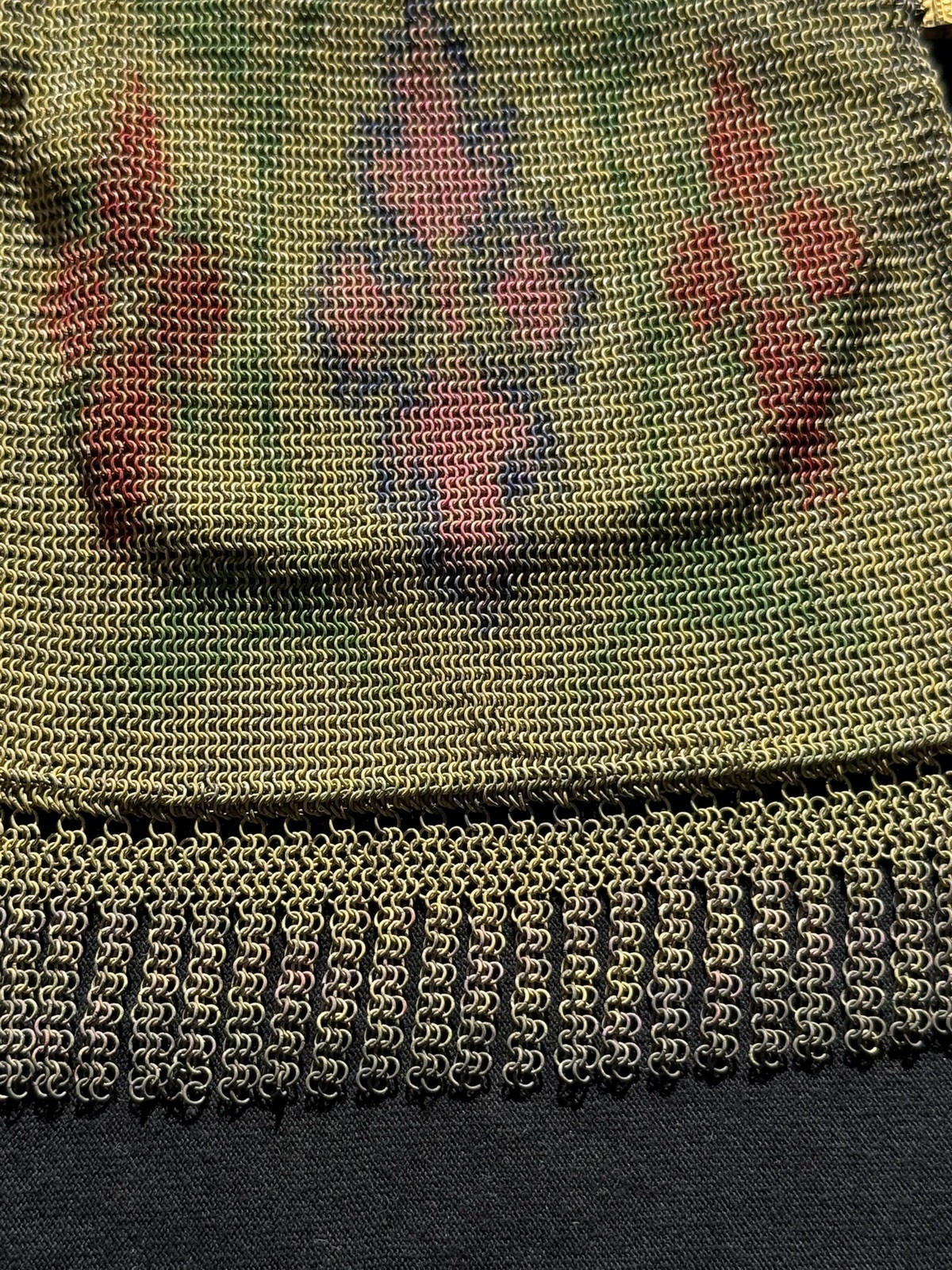 Antique 1920's Art Deco Metal Mesh Dresden Emboss… - image 3