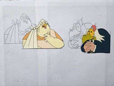2x Count Duckula Original Production Cel & Drawing Cosgrove Hall Animation Nanny