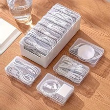 Cable Organizer Storage Box Set for Charging Cords Office Desk Accessories Holde