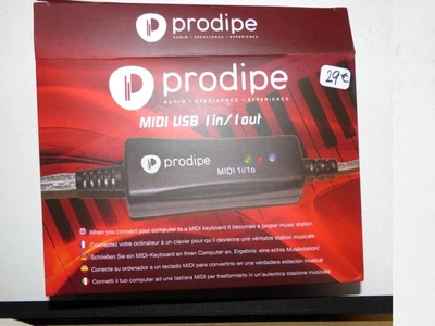 Câble MIDI to USB PRODIPE 1i1o Connectez votre ordinateur à un Clavier Win / Mac - Photo 1/4