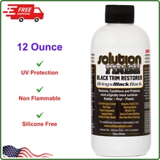 Solution Finish Black Plastic & Vinyl Trim Restorer - Use For Car & Truck, 12 oz