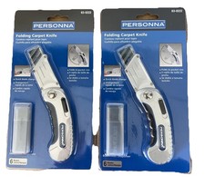 2 Pack Personna Folding Carpet Knife, w/6 Round Corner Blades, 63-0222