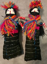 Muñeca Rebelde Zapatista Hecha a Mano Guerrero Mexicano Chiapas México Lote de 2