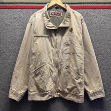 DRI DUCK Canvas Work Jacket Mens 2X-Large Beige Zip Up Workwear Chore Coat