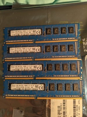 LOT of 4 Hynix HMT451U7BFR8A-PB Server ECC Memory 4 x 4GB, 1Rx8 PC3L-12800E DDR3