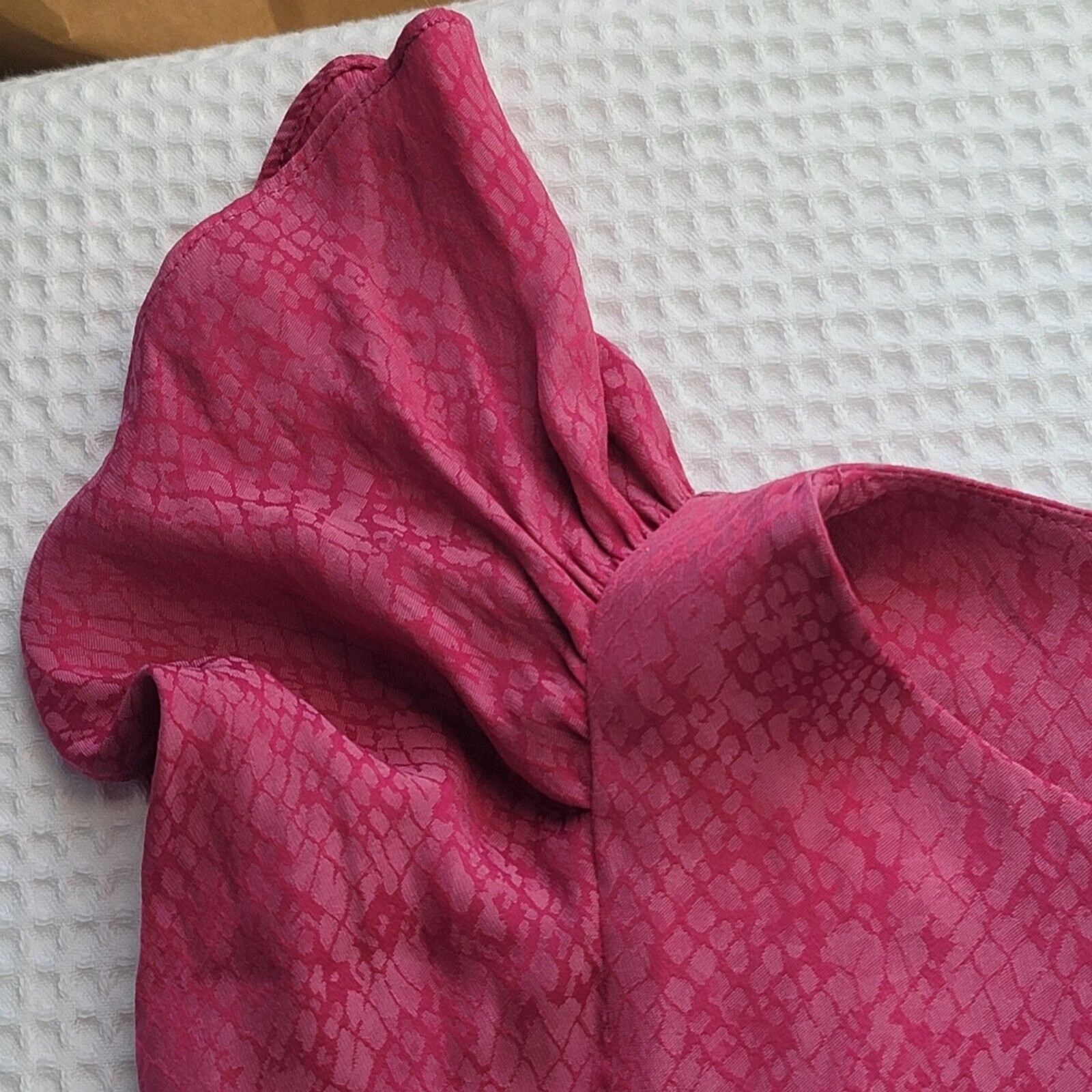 Koch Women's Pink Python Print Flutter Sleeve Sco… - image 11