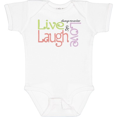 Inktastic Live, Laugh, Love Baby Bodysuit One-piece Infant
