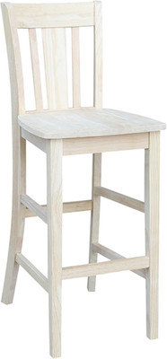International Concepts San Remo Stool, 30-Inch SH, Unfinished