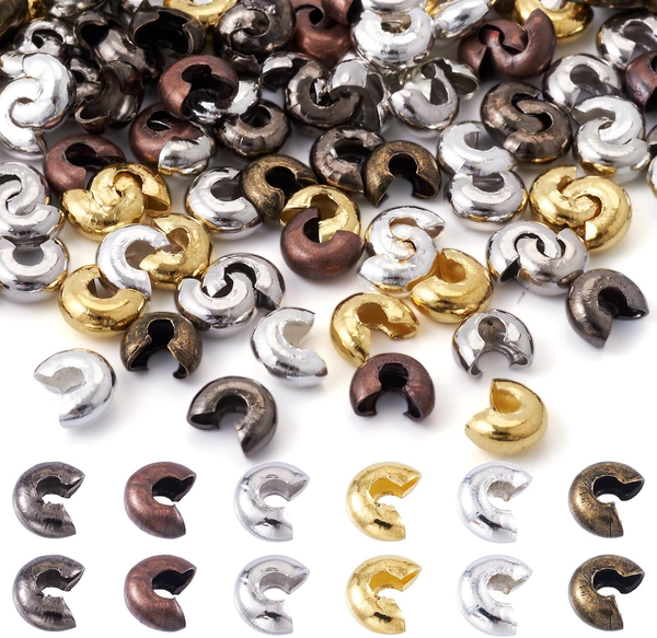 500 StüCk Eisen-Quetschperlen, 5 Mm SäUlenabdeckung, Klemme, Knotenspitzen FüR S-image
