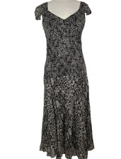 VTG Charter Club Sz 8 Midi Dress Floral V Neck Babydoll Sleeveless Fairy Preppy