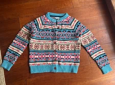 SUNDANCE Wool Blend Cottage Aztec Boho Cardigan Sweater Size S