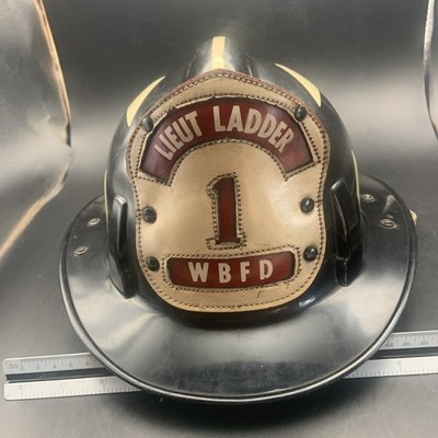 WBFD West Bridgewater Firemans Helmet MSA Topgard Lieutenant  Ladders 