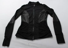 90 Degree By Reflex Women's Athletic Solid Full Zip Jacket BL1 Black Size XS