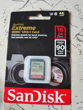 SanDisk Extreme SDHC UHS-I Card 4K UHD 16GB 90 MB/s 600x class 10