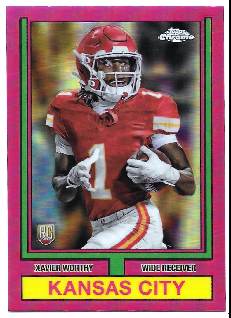 Xavier Worthy Topps Chrome 1974 Topps Football #74TF8 Pink Refractor