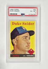 PSA GRADED 6 EX-MINT 1958 Topps #88 Duke Snider LOS ANGELES DODGERS LA VINTAGE