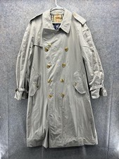 Vintage Burberrys Trench Coat Mens 42 Beige Cotton Lined Classic 80s Jacket