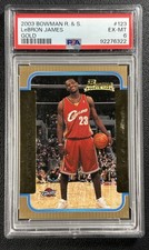 LEBRON JAMES PSA 6 2003-04 BOWMAN ROOKIES & STARS #123 ROOKIE GOLD RC CAVS 6322