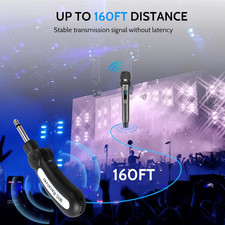 Wireless Karaoke Microphone No Delay Handheld Microphone System with Receiver