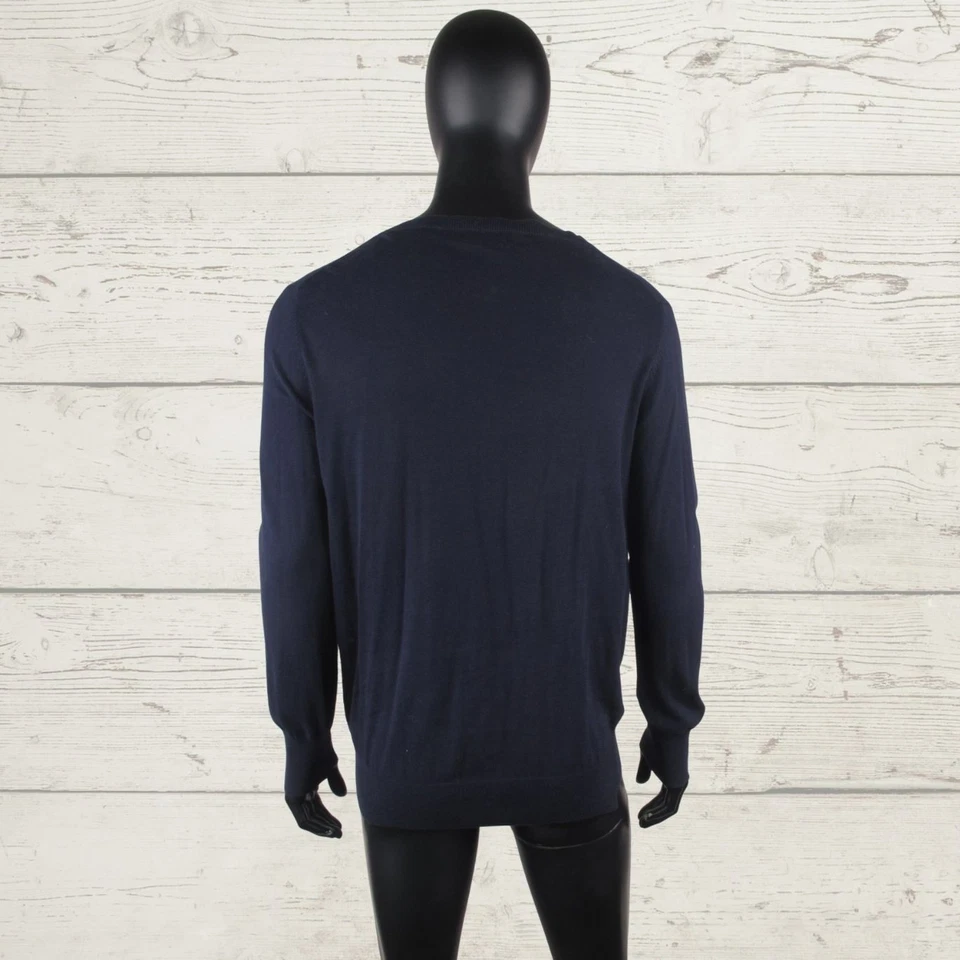 👕 ACNE Studios Navy Blue Cotton V-Neck Button Cardigan – Men’s Small - Image 3 of 4