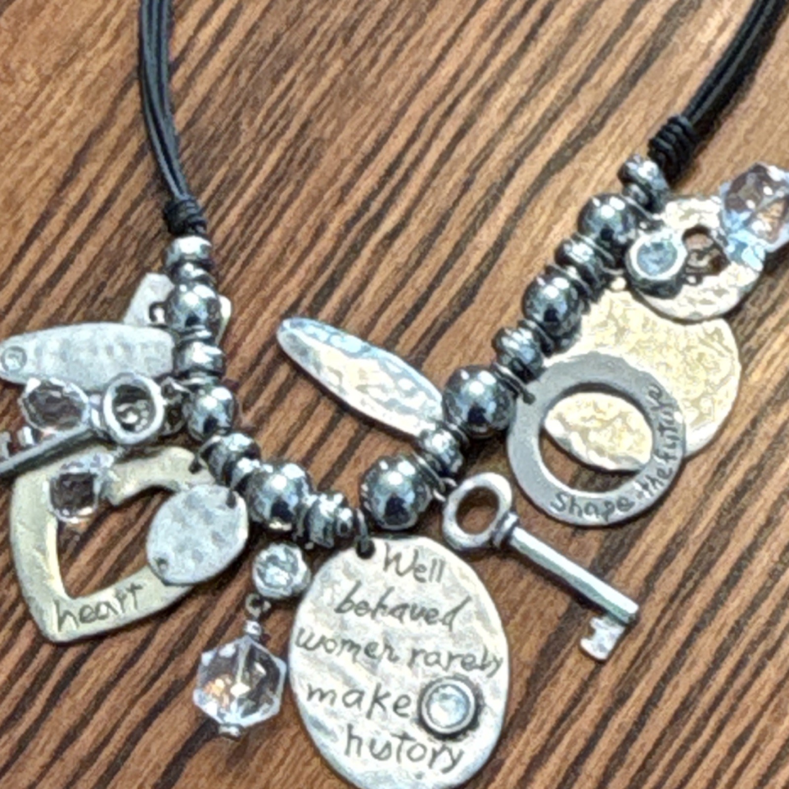 Chico's Inspirational Charm Statement Necklace Si… - image 5