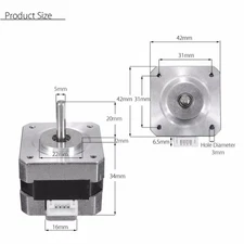 Nema 17 Bipolar Stepper Step Motor 28N.cm 0.4A 12V For 3D Printer