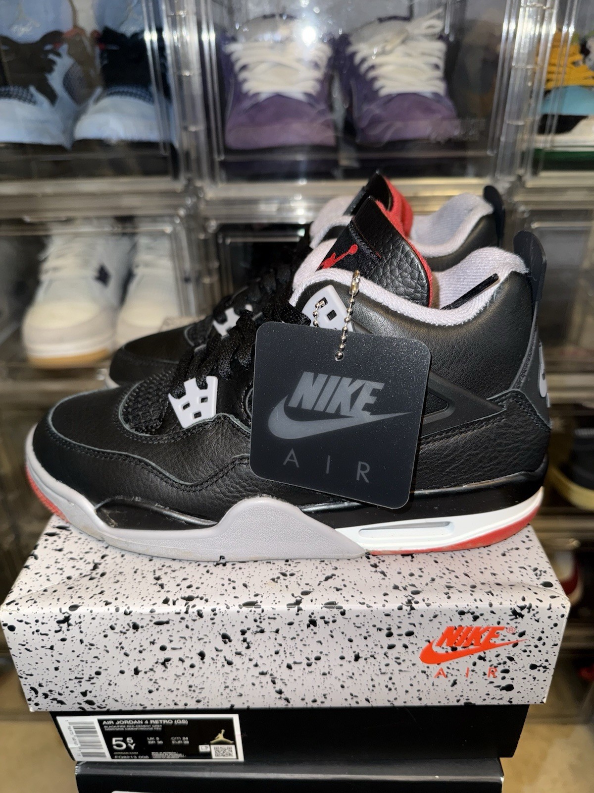 SAOLA Nike Air Jordan 4 Bred Reimagined GS taglia 5 anni FQ8213 006