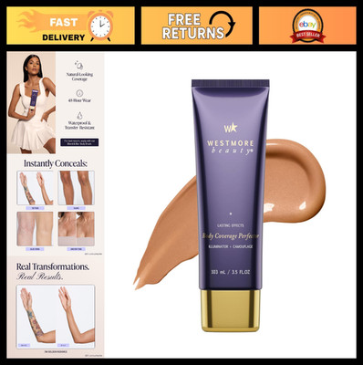 Waterproof Body Makeup & Bronzer for Women - Tattoo Cover Up & Concealer 3.5 Oz