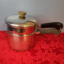 Revere Ware 1801 Stainless Copper Clad 3 Qt Pan Double Boiler/Steamer with Lid