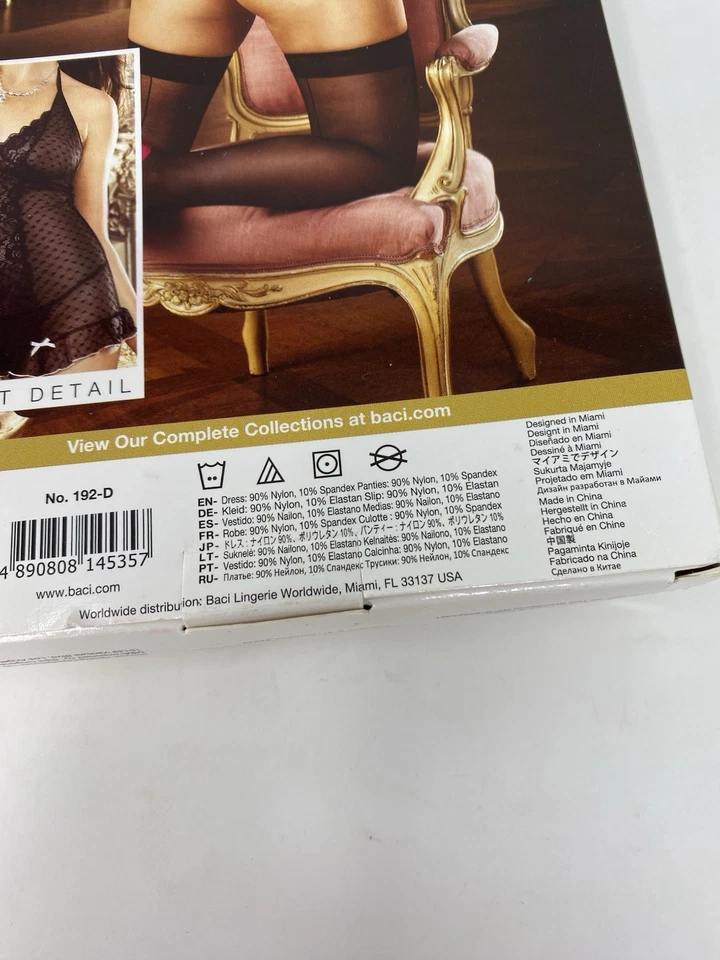 Vestido Liguero Baci Lencería Encaje y Malla Diva Talla 20-24 Sueños Españoles ¡Nuevo! Foto 4 de 4