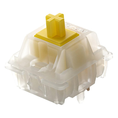Milky Yellow Pro Keyboard Switches, KS-3X1 Linear RGB LED Pre Lubed 5 Pins Key S